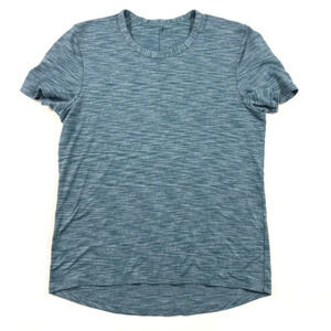 Lululemon Mens Pulse Slub Short Sleeve Shirt Heathered Alberta Lake